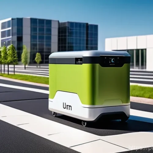 Home 26 물류관리사 물류 관련 스타트업 트렌드 - **Prompt 1: Urban Eco-Delivery Network**
"A bustling, modern city street scene at eye-level, sho...