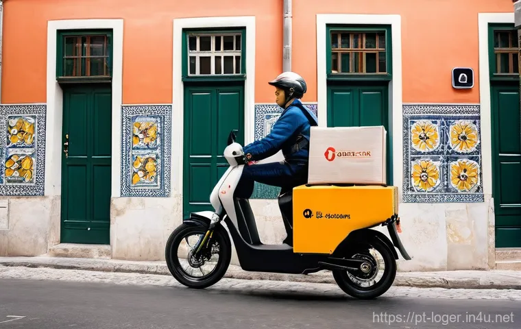 물류관리사 업무 중 애로사항 - **Urban Last-Mile Delivery Hero in Lisbon's Historic Alfama District**: A determined female delivery...