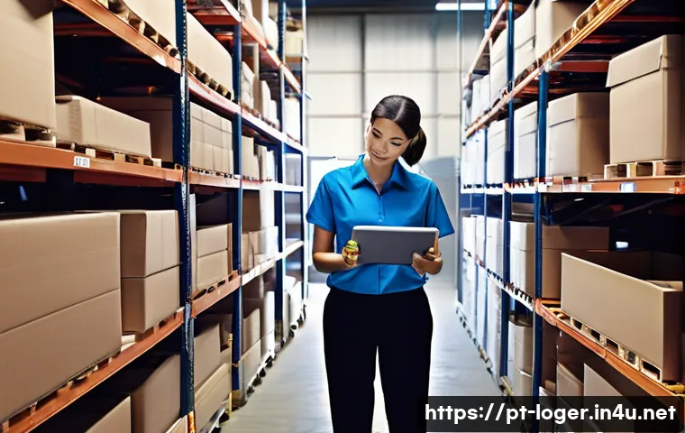 물류관리사 물류 시스템 최적화 - **Prompt:** A split image contrasting chaotic, outdated inventory management with modern, optimized ...