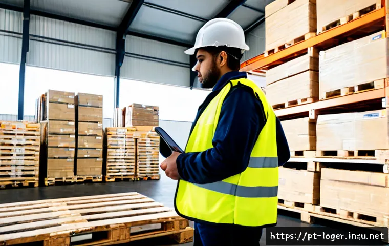 Home 17 물류관리사 취업과 네트워크 중요성 - Photorealistic modern logistics warehouse in Brazil, confident young supply chain professional weari...